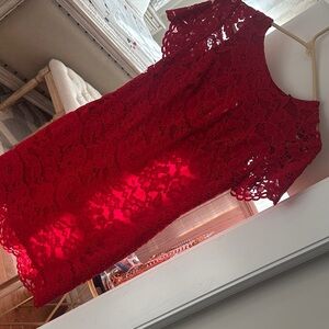 Elegant Red Lace Dress